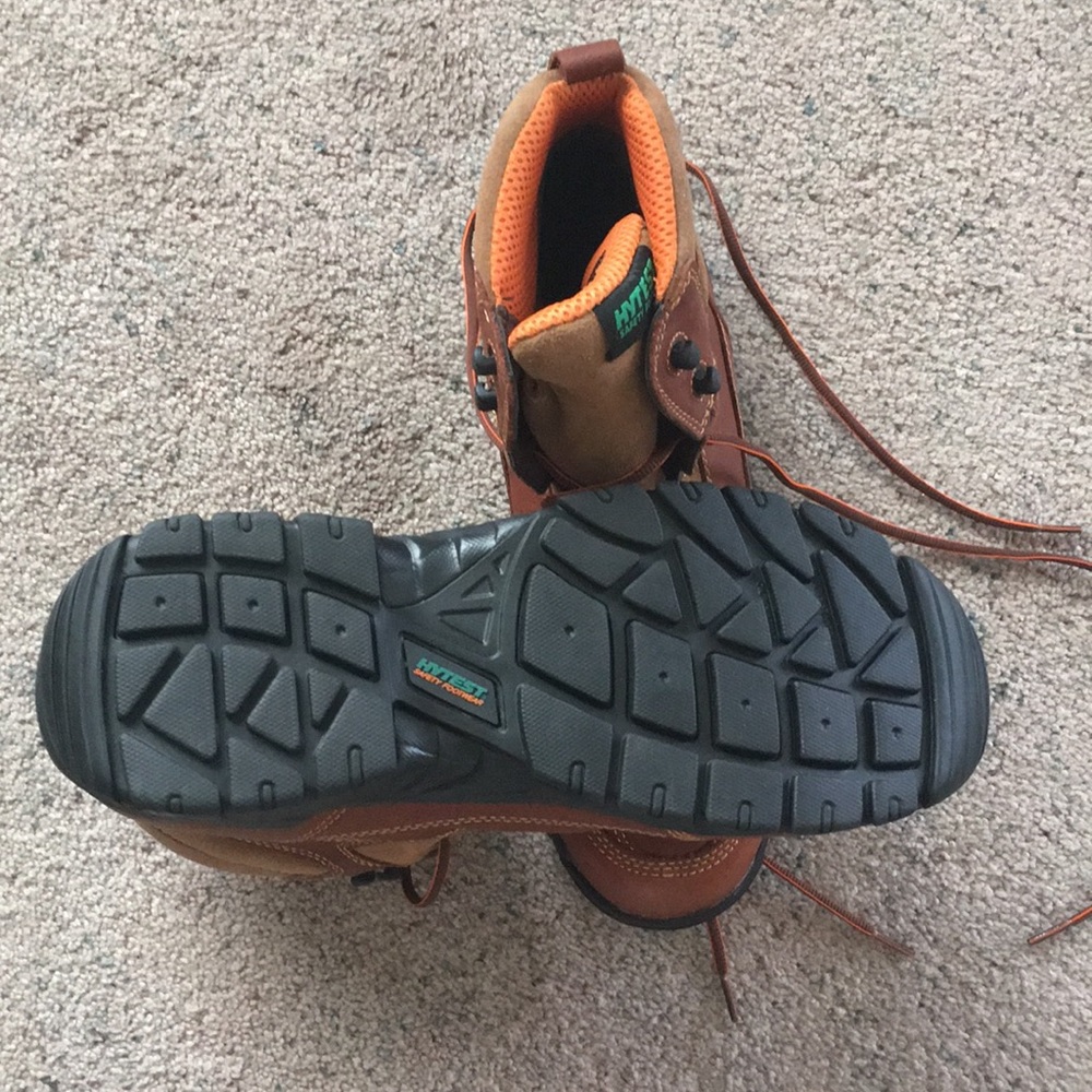 HYTEST Leather Safety Boots Waterproof Brown Size 12 - Picture 5 of 8